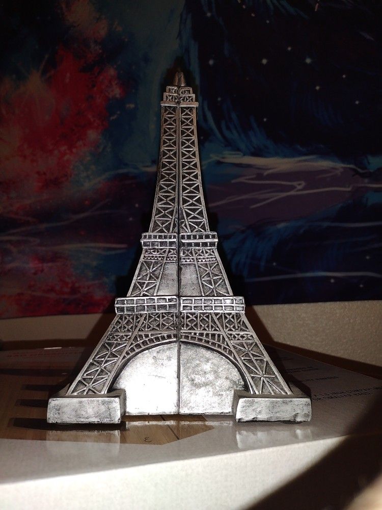 Vintage EIFFEL TOWER Bookends Silver Finish