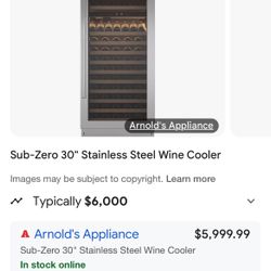 Subzero Wine Cellar 30” 