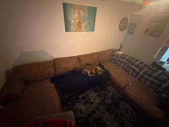 Large Brown Microfiber Sectional Sofa / Moving Sale / Make an offer