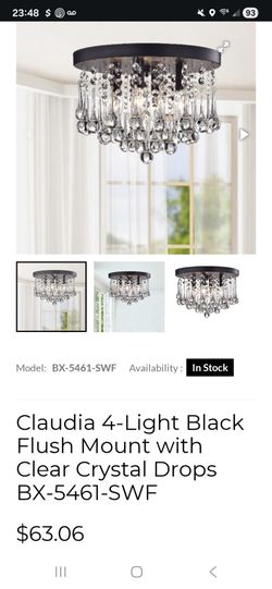 Crystal drops flushmount