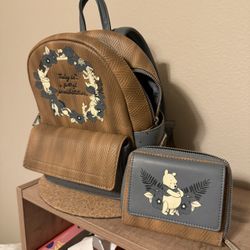 Winnie The Pooh Loungfly Backpack With Matching Wallet