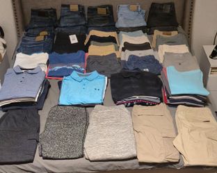 Polos, t-shirts, jeans, chinos, long sleves, shorts, sweatpants, joggers