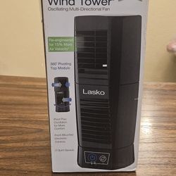 Used Lasko Desktop Wind Tower Oscillating Multi-Directional Fan (Model T13310) 