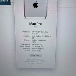 Apple Mac Pro 2019 • 24-Core Xeon • 256GB RAM • Professional Workstation