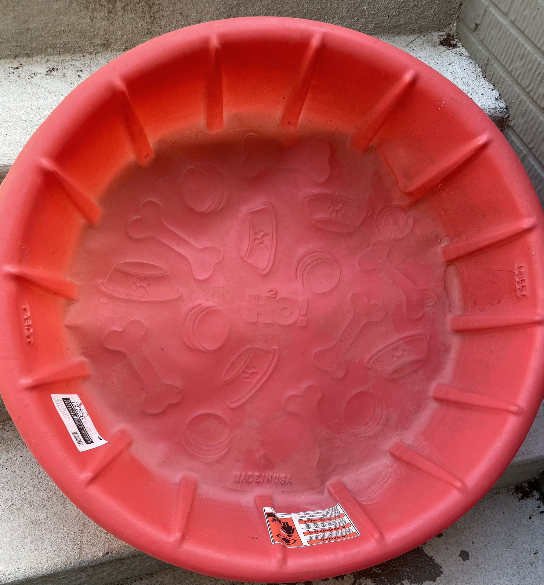 Dog Pool Pet Swimming Bathing Tub 36 Inch Red Summer Shampooing Backyard Fun