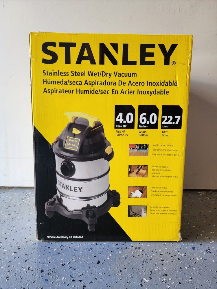 STANLEY WET/DRY VACUUM. STAINLESS
