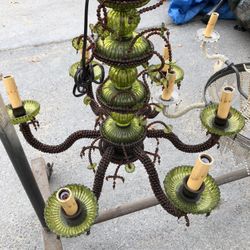 Green chandelier