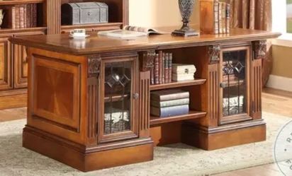 Used Vintage Double Pedestal Executive Desk