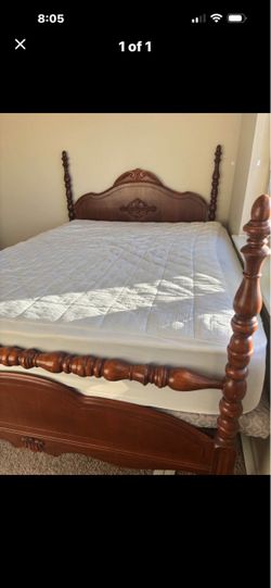 Queen bed frame and mattress
