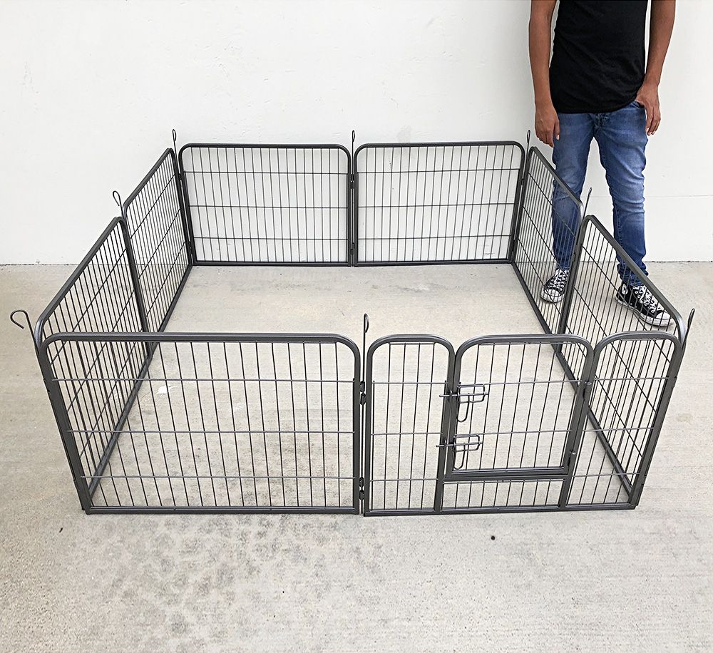 New In Box $85 Pet 8-Panel Playpen, Each Panel (24” Tall X 32” Wide) Heavy Duty Dog Exercise Fence Gate Crate Kennel 