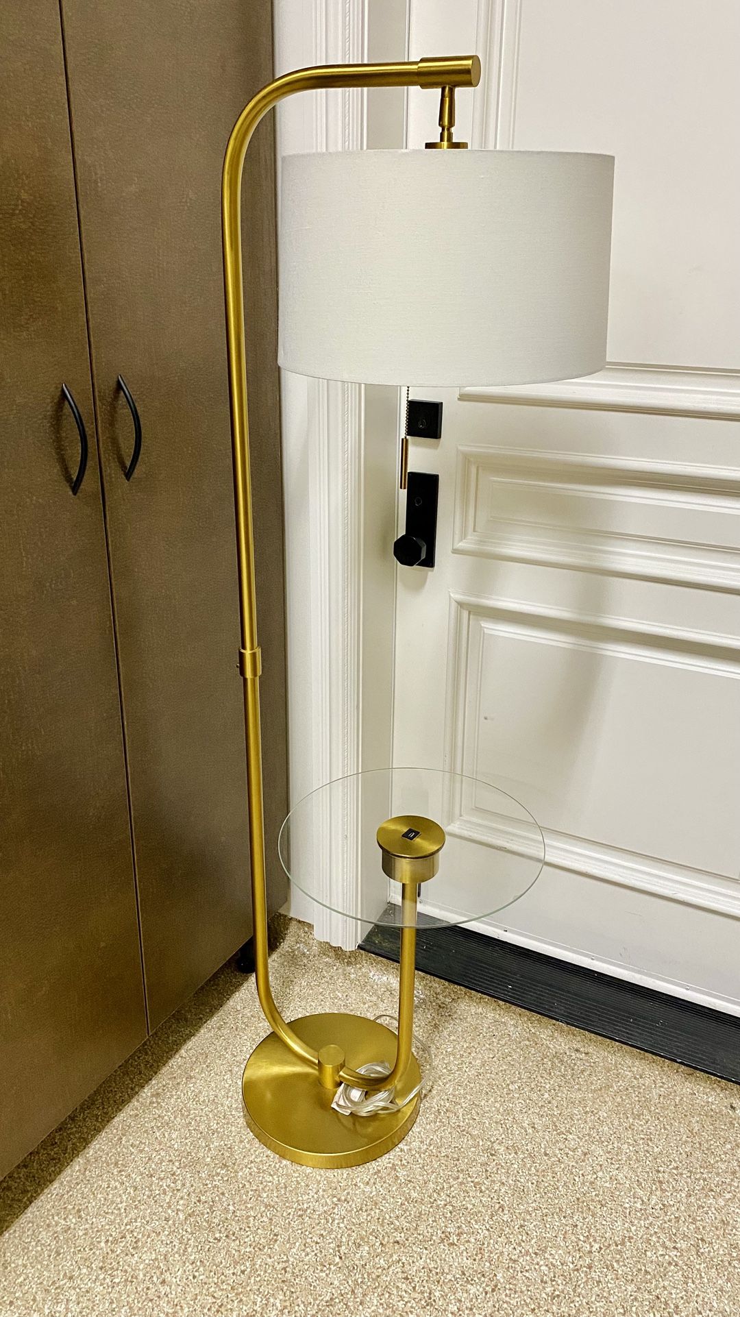 Mid-Century Style Floor Lamp with USB Charging Port
