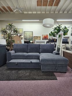 40% SALE two piece fabrics Sectional with sleeper and Storage