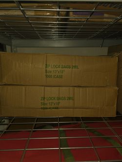 Case of 1000 13x18 zip closure clear lock bags