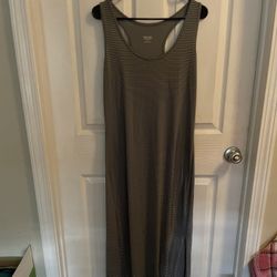 Women’s Large Dress Striped Grey and Black Mossimo Soft Comfortable Lounge Maxi