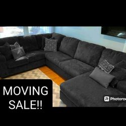 Gray Sectional Couch Sofa With Chaise 