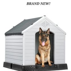NEW IN BOX ALL WEATHER Dog House Xl $100 Water Proof Dog Igloo Raised Base  Pet Shelter ADD A BED INSIDE  FOR $25 
