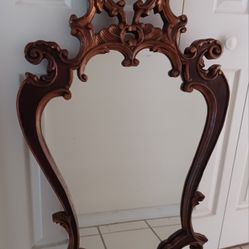 Ornate Hand Carved Wooden Mirror 