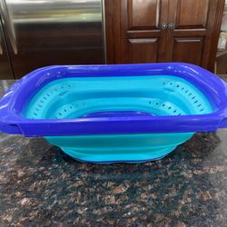 Collapseable Silicone Colander Strainer 