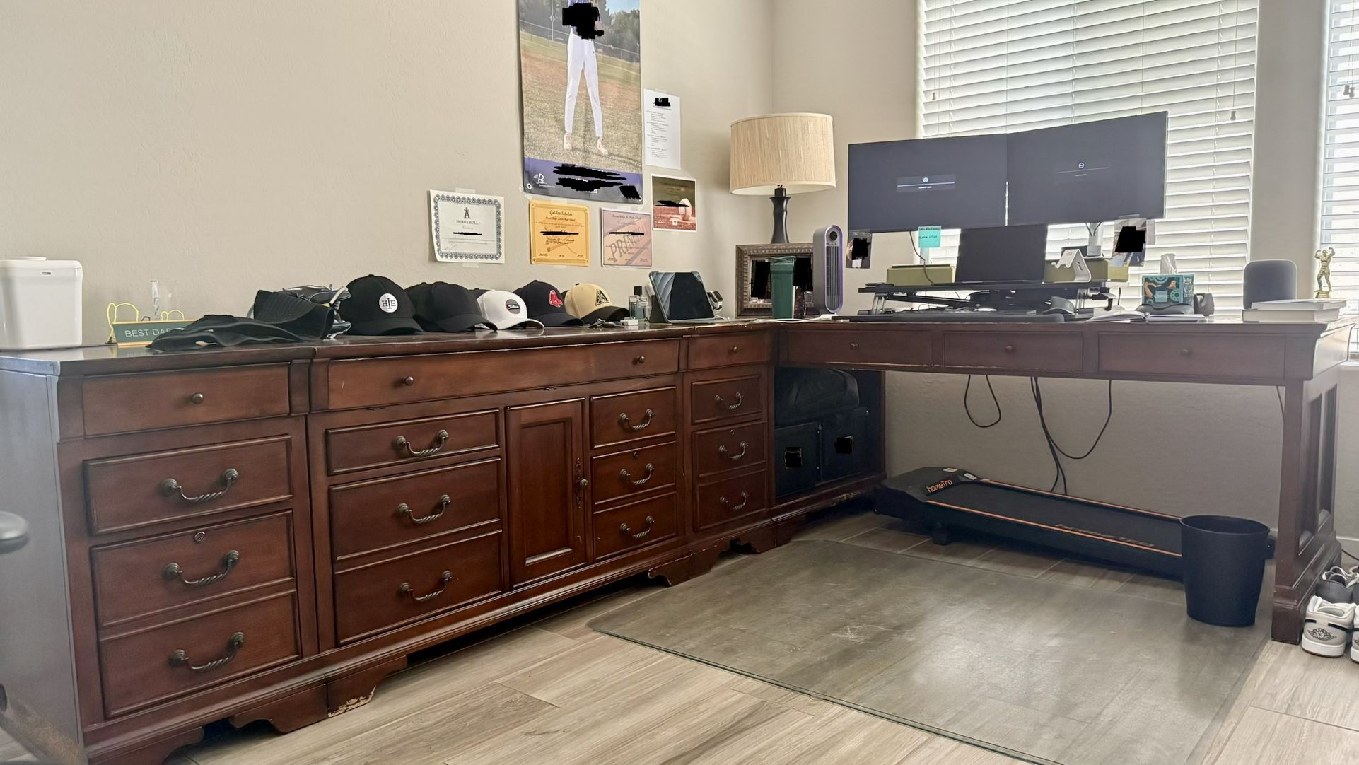 Free Large Wood Desk With Storage
