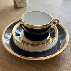 Vintage Richard Ginori black/onyx 3-piece settings