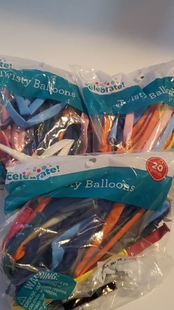60 Twisty Ballons. 3 Packages Of 20 Each