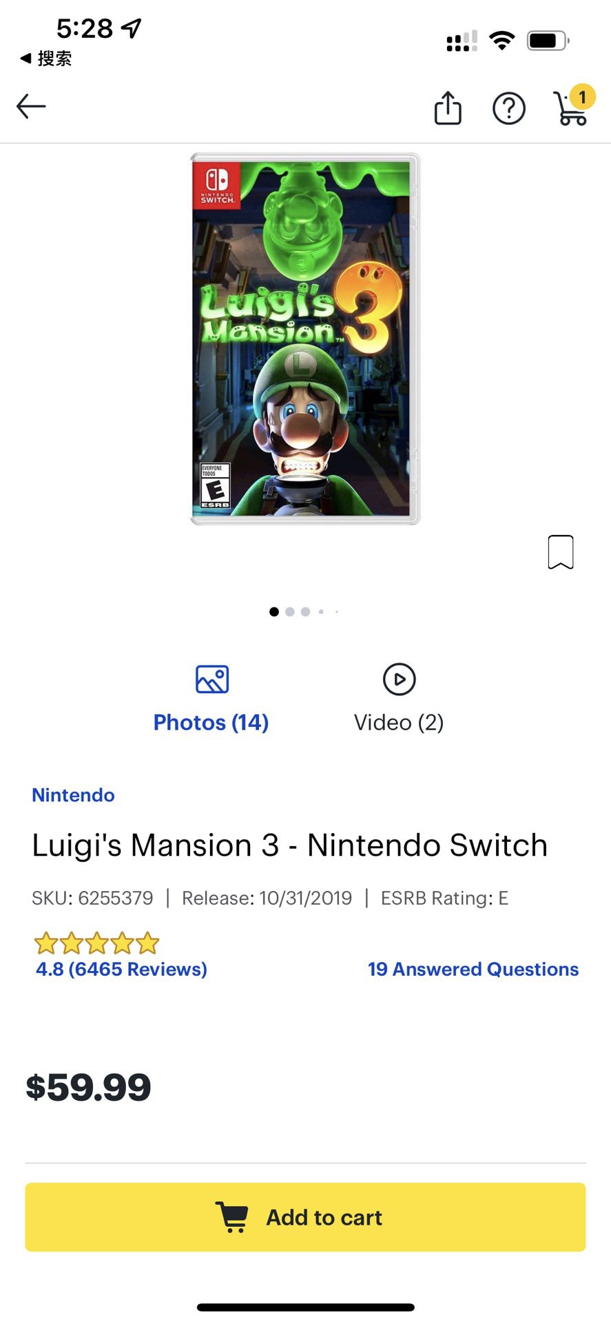 Luigi's mansion 3 switch game 