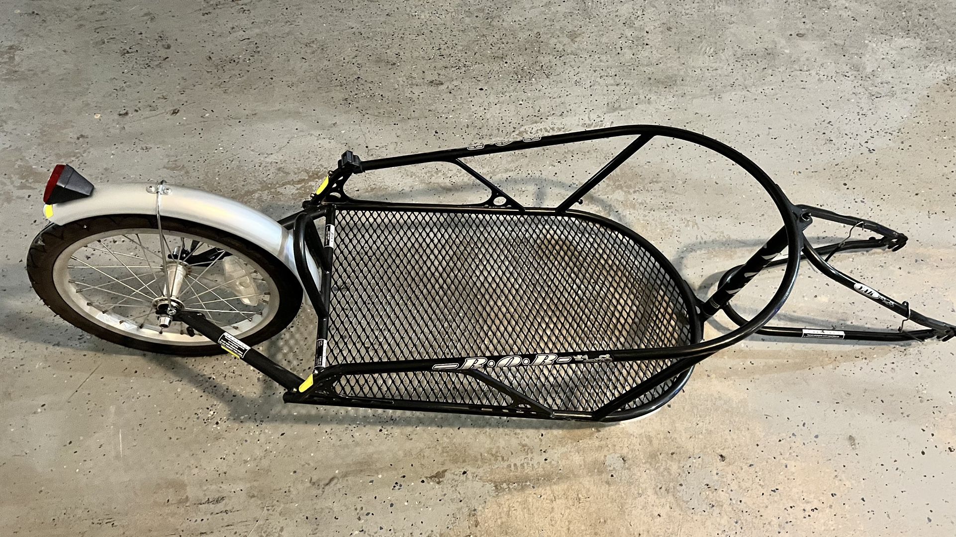 BOB trailer with hi-visible waterproof bag