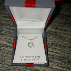 Opal Sterling Silver Necklace 