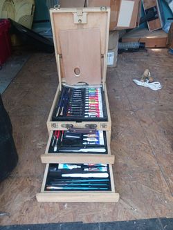 Wooden Artist Easel Box Set with Supplies