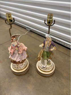 Vintage porcelain figural lamps
