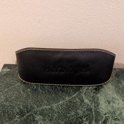 Harbinger Padded Leather Weight Belt. Black with Tan Stitching. Size Medium