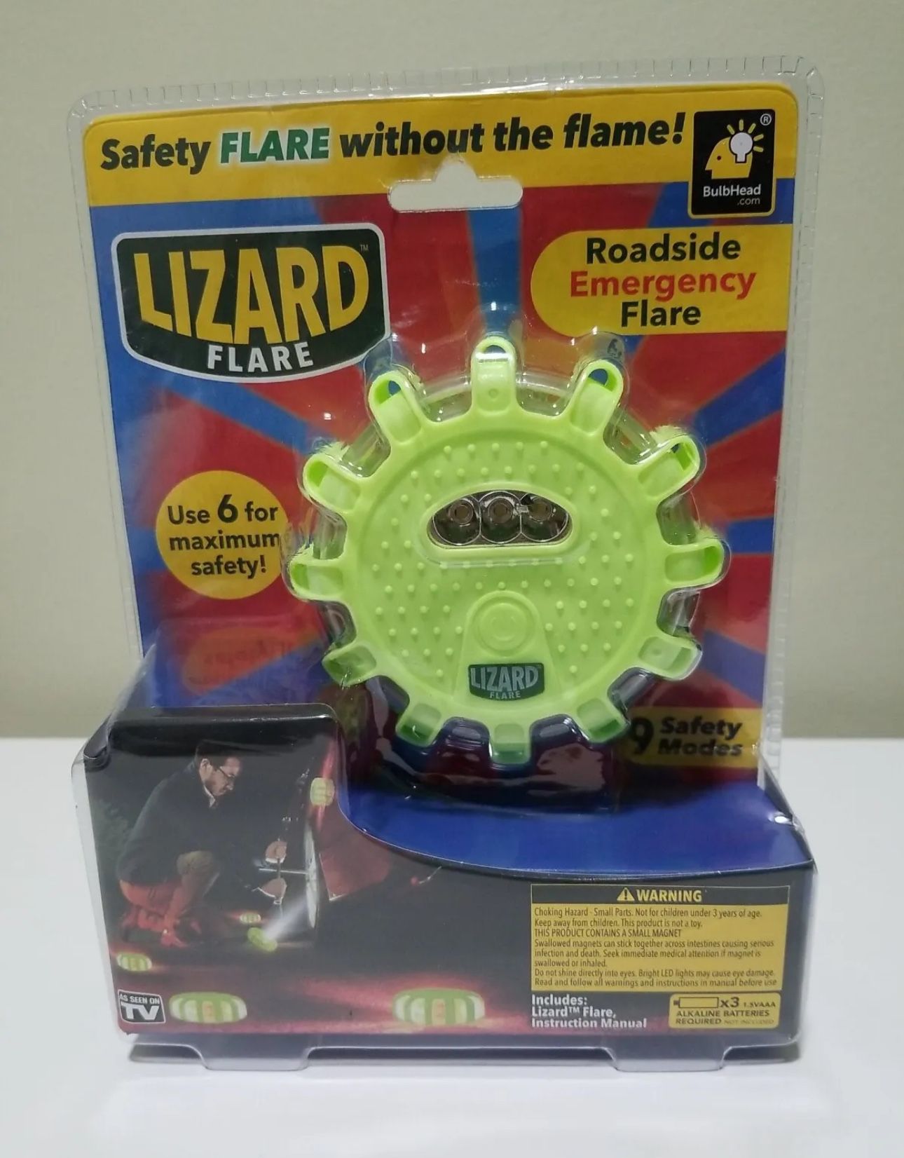 Lizard Flare Flameless LED Road Flare. As Seen On TV. Brand New, Sealed Package
