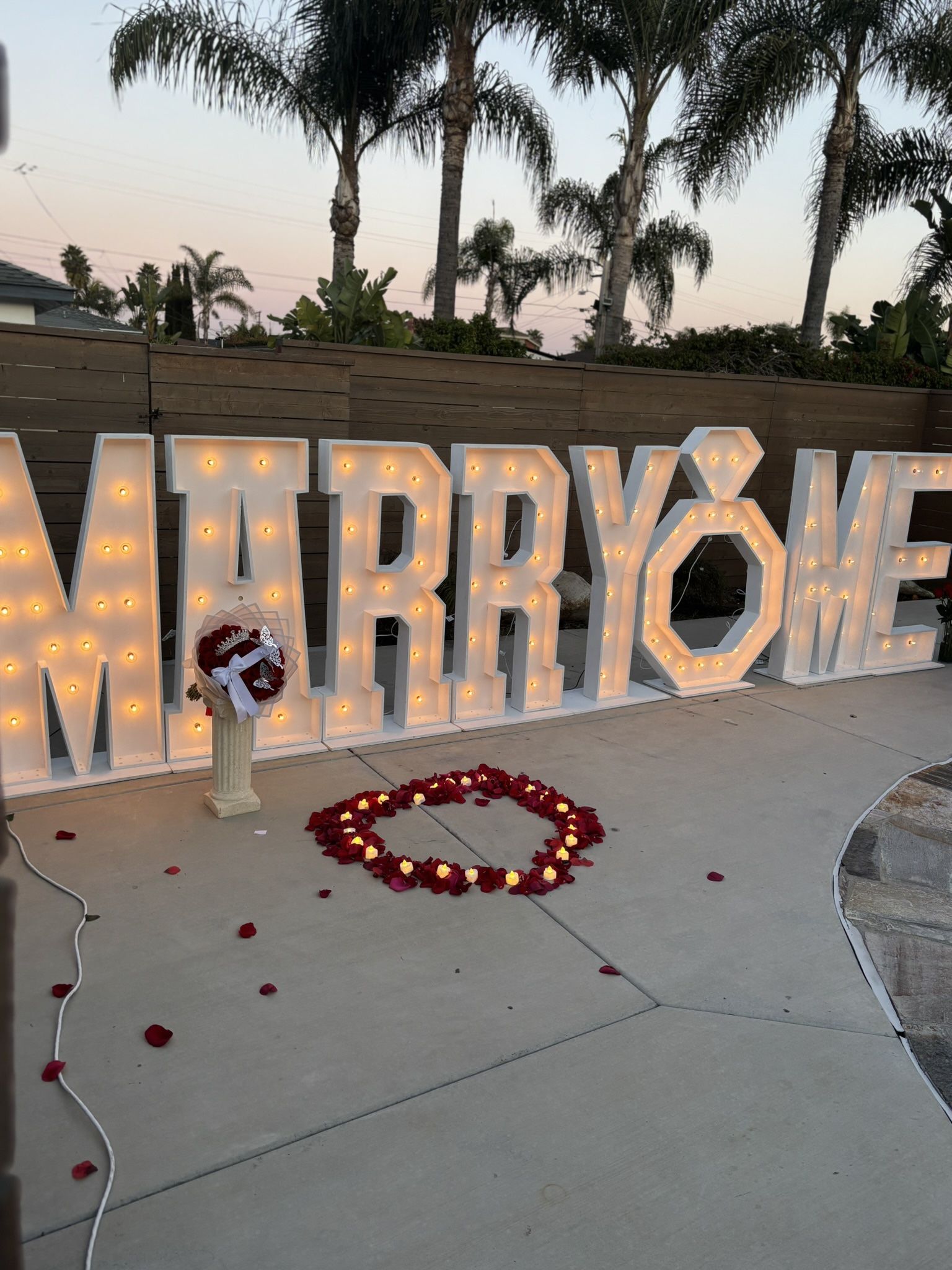 Marry Me Marquee Letters