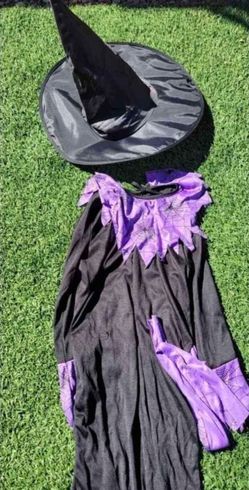 Girls Witch Costume With Hat Halloween
