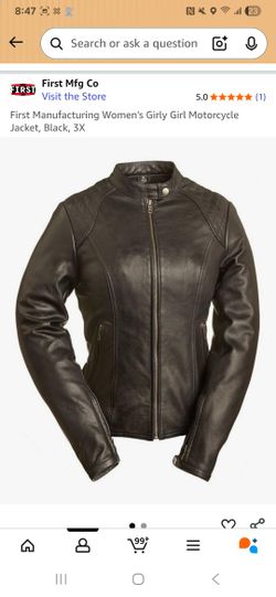 First Manufacturing Ladies Leather Motorcycle Jacket Size 3x