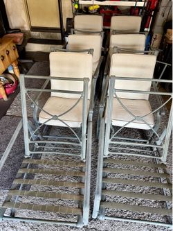 BROWN JORDAN 11 PIECE PATIO FURNITURE COLLECTION – Dining Set, Lounge Chairs & Glass Tables