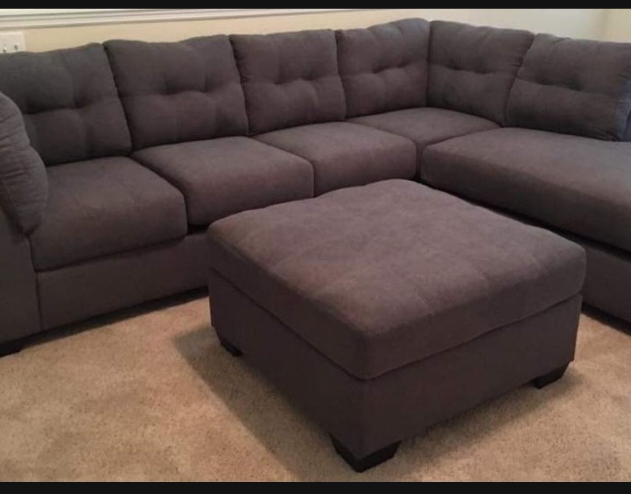 Walnut Maier Sectional 2 Piece / Sofa With Chaise☄️ Financing👍 Color Options💥