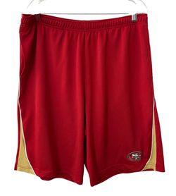 San Francisco 49ers Majestic Red Activewear Shorts Embroidered Logo Men’s 2XL