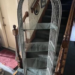 Bathroom Shelving - Wicker And Glass