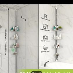 4 Shelf Adjustable Showertub Tension Pole 