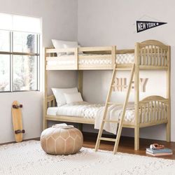 Wood grain bunk beds