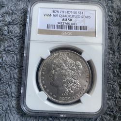 1878 Morgan Silver Dollar W/unique VAM