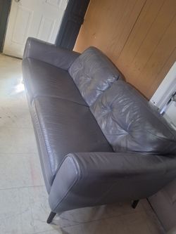 Gray Leather Sofa