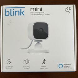 Blink Mini Indoor 1080p HD WiFi Security Camera Motion Detection White New