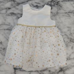 NWOT-Mia & Mimi White/Gold Holiday Dress Sz 3-6 Months