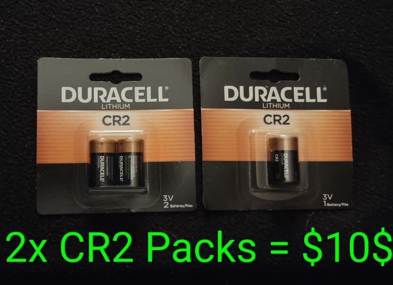 2x DURACELL CR2 BATTERY PACKS $10$ 50% OFF