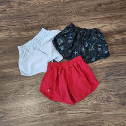 Lulu size 4 $65 
Red shorts have a snag