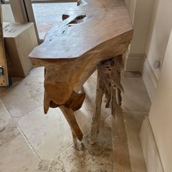 Cypress Root Console Table, Natural  - Excellent Condition - 48” x 15” x 28” - Retail: $1450