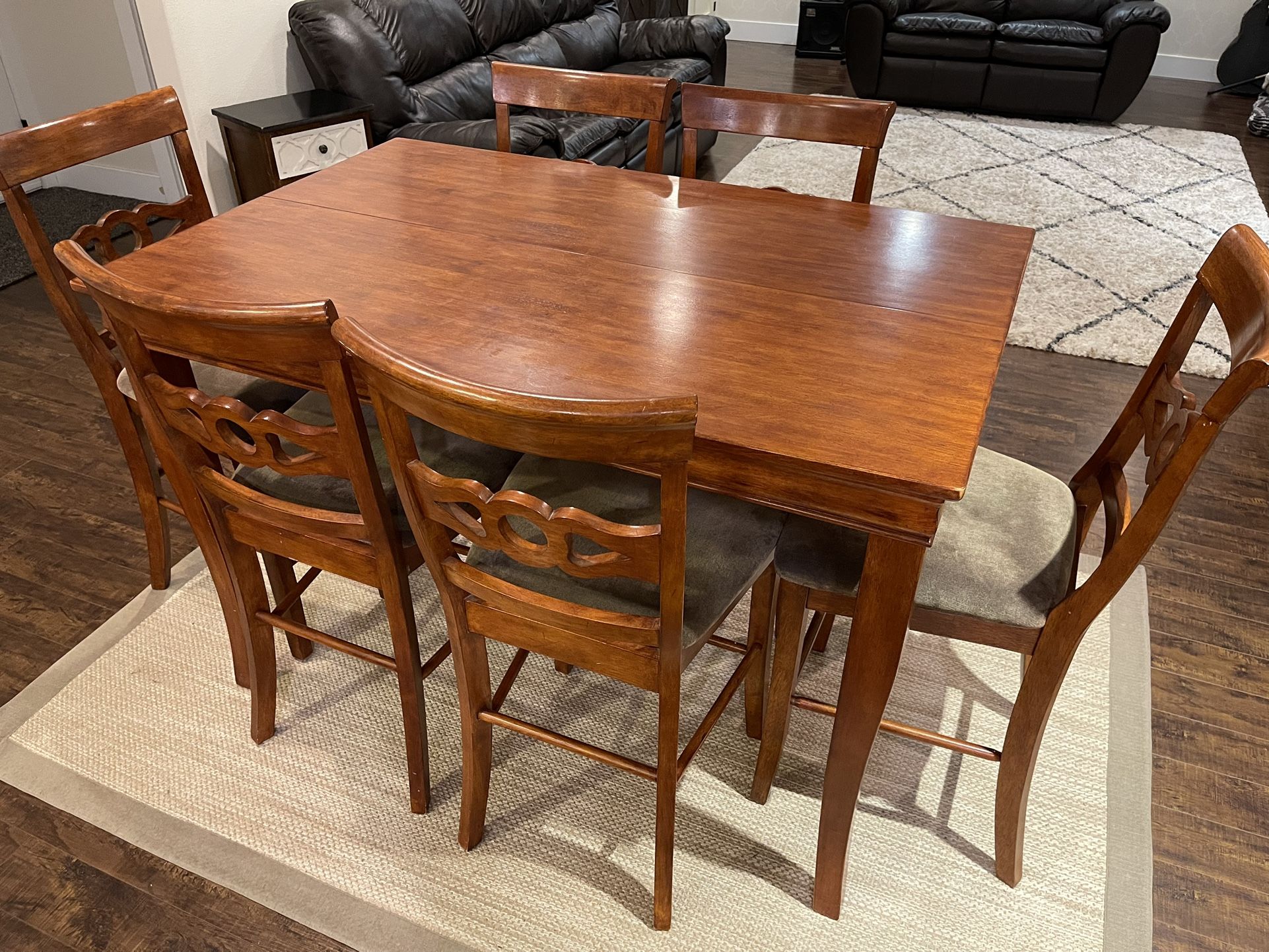 Counter Height Dining Table and 6 Chairs