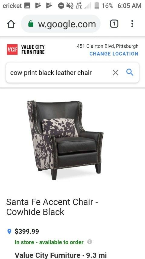 Leather chair cow print